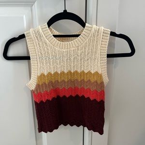Debut Purple Coral Gold Cream Knit Tank